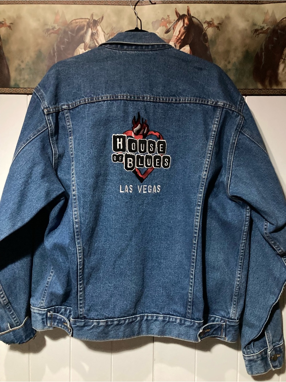 House of Blues Las Vegas Embroidered Denim Jacket - Blue